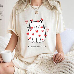 Cute Cat Valentine Shirt, Valentines Day Shirt, Graphic Valentine Shirt